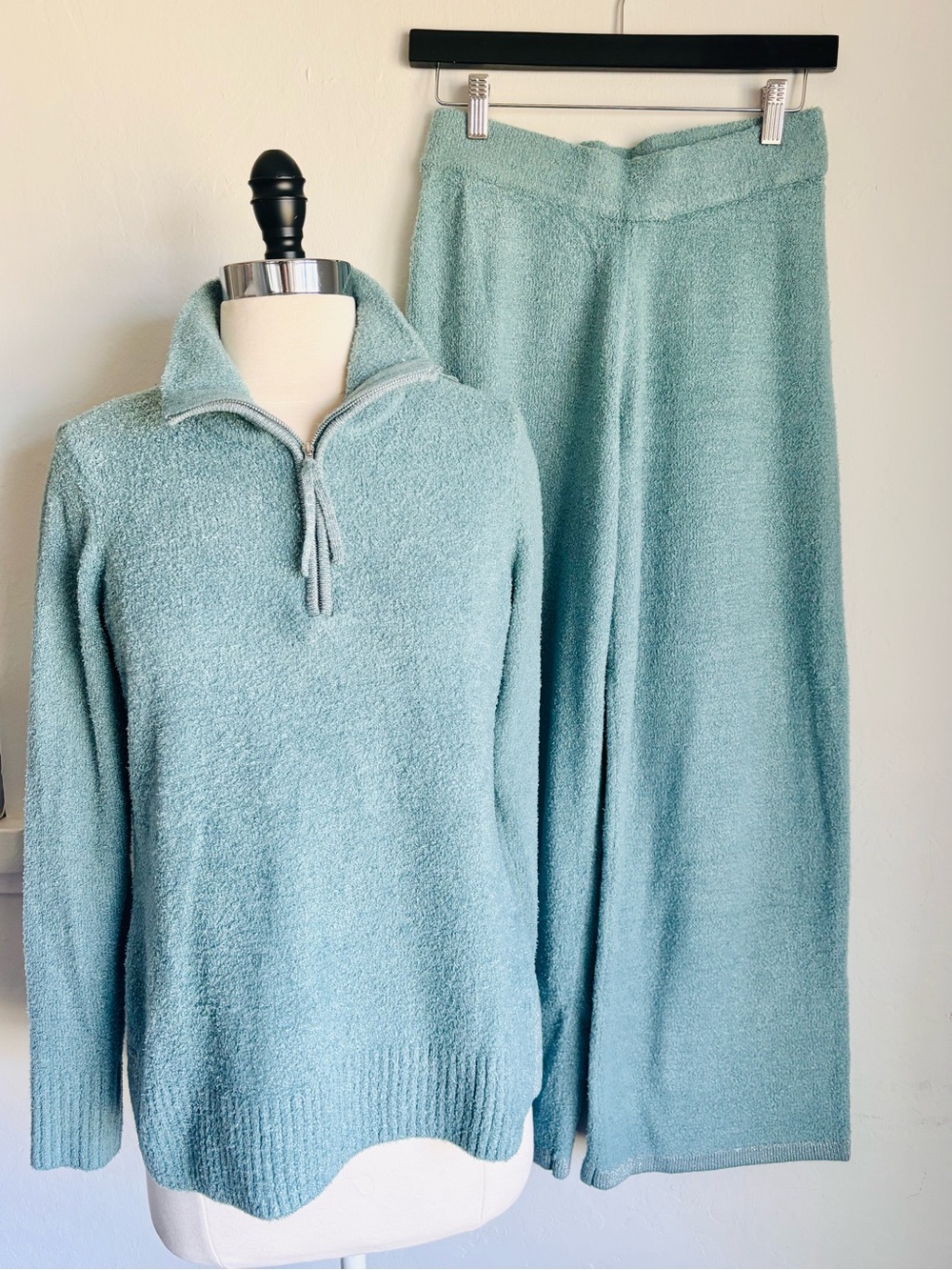 Isaac Mizrahi Live! Apres Cozy Eyelash Yarn Zip Sweater & Wide Leg Pants Set, XS